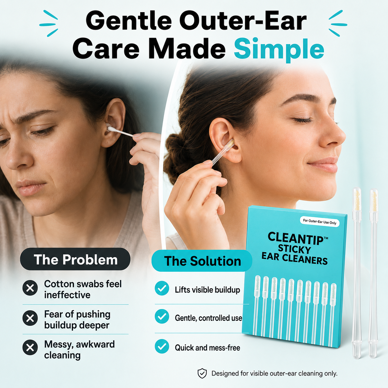 CleanTip™ Sticky Ear Cleaners