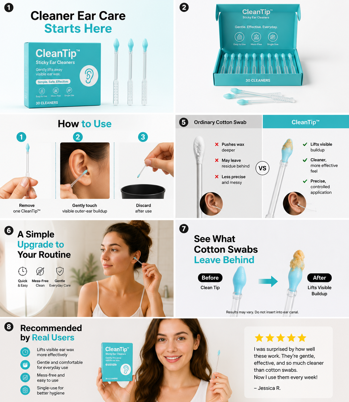CleanTip™ Sticky Ear Cleaners