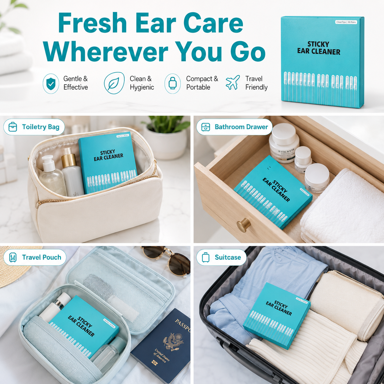 CleanTip™ Sticky Ear Cleaners